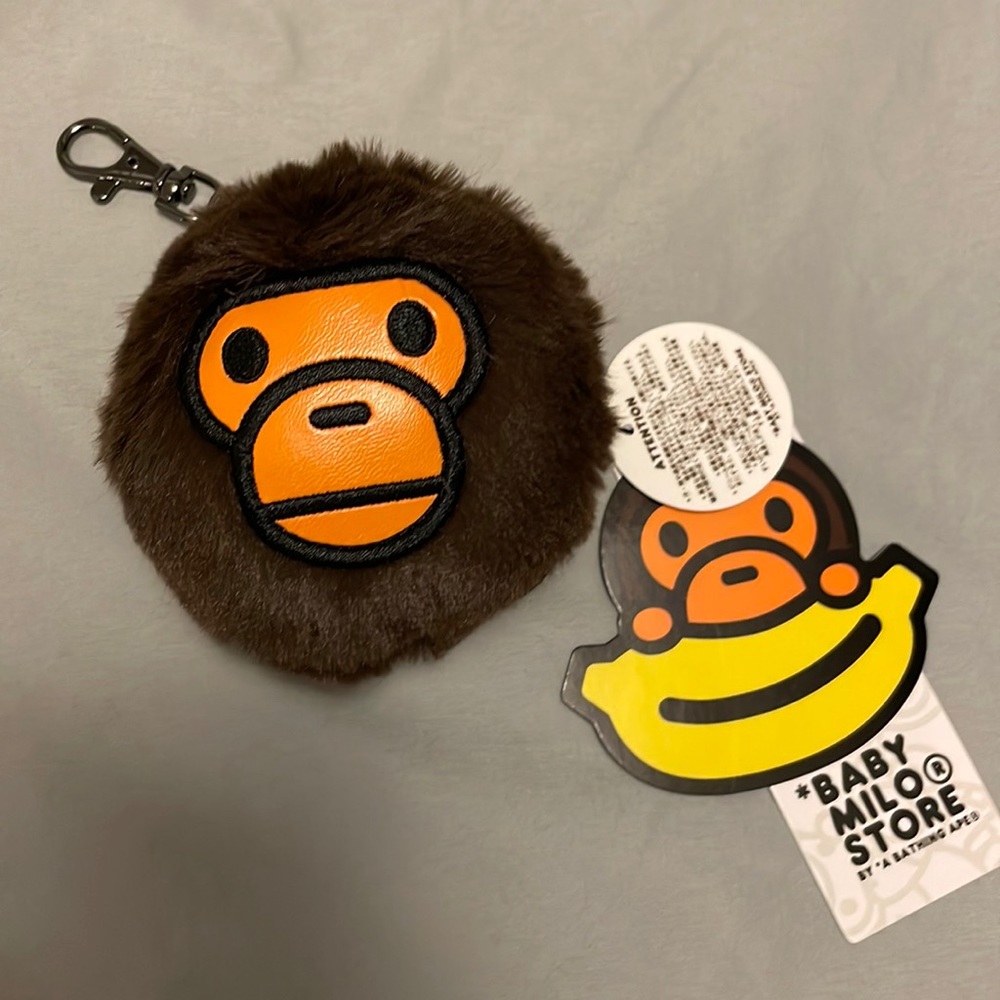 Authentic Bape super soft fuzzy keychain